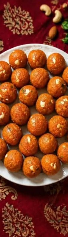 Classic motichoor laddu on a plate